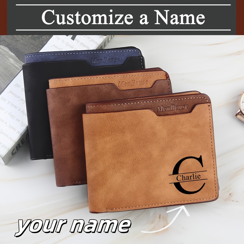 Personalized Engraved Gift - Portefeuille court de luxe personnalisé pour