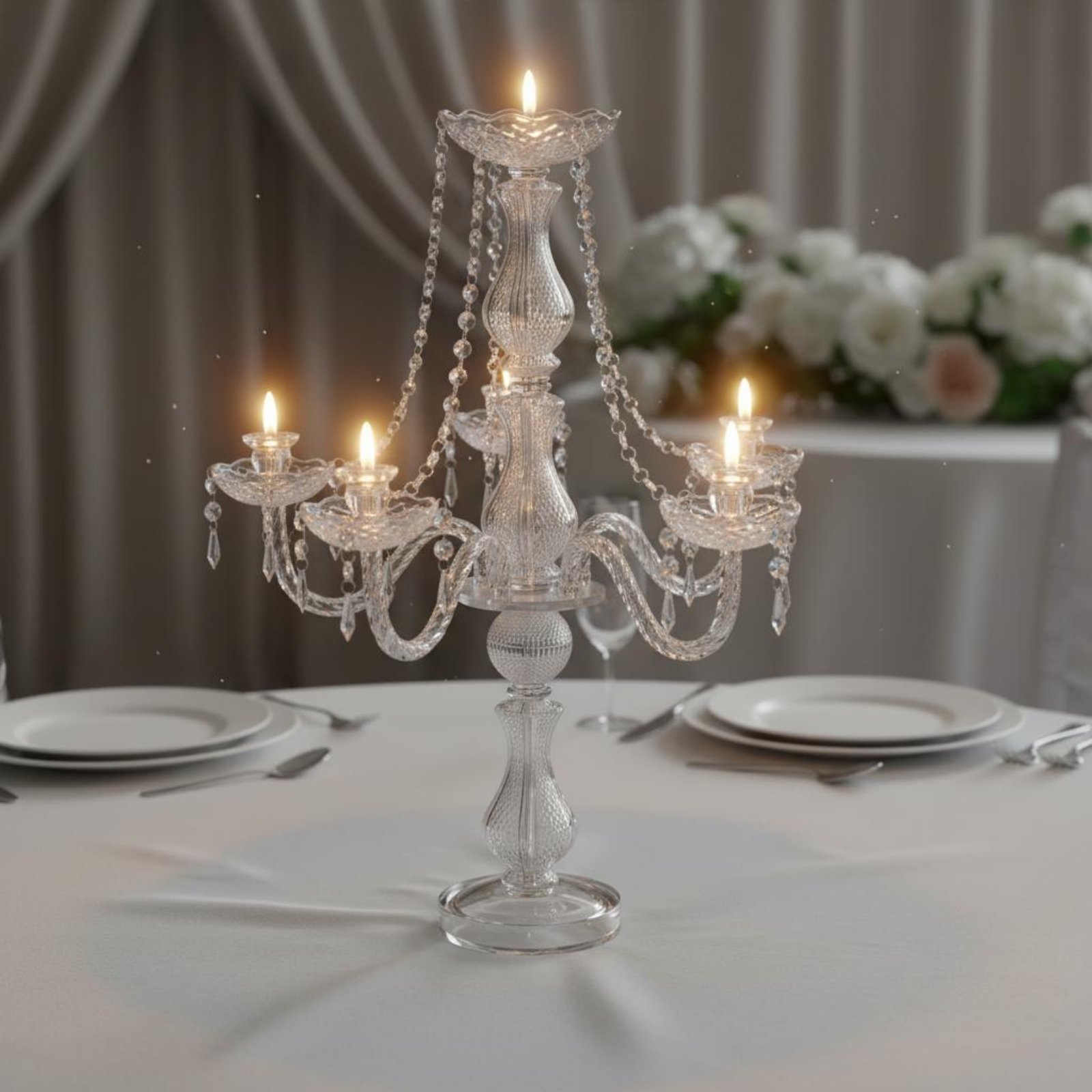 Luxury Lifestyle - Candélabre en cristal élégant pour mariage,