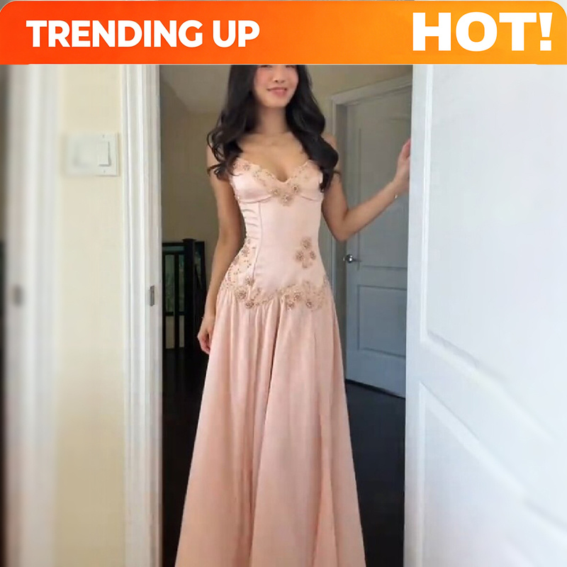 Luxury Lifestyle - Robe longue élégante rose sans bretelles