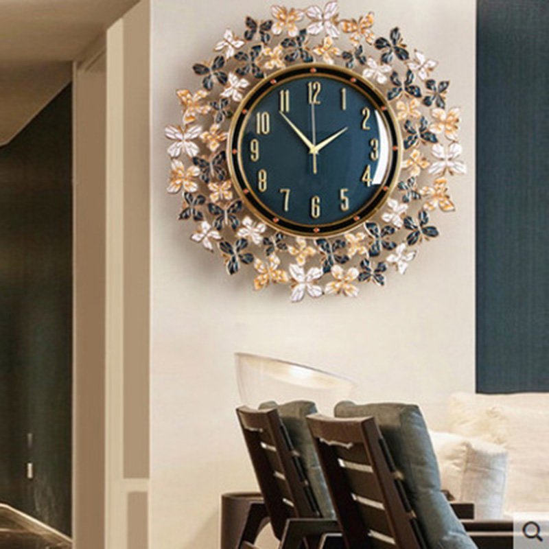 Luxury Lifestyle Living - Horloge murale papillon en émail, salon,
