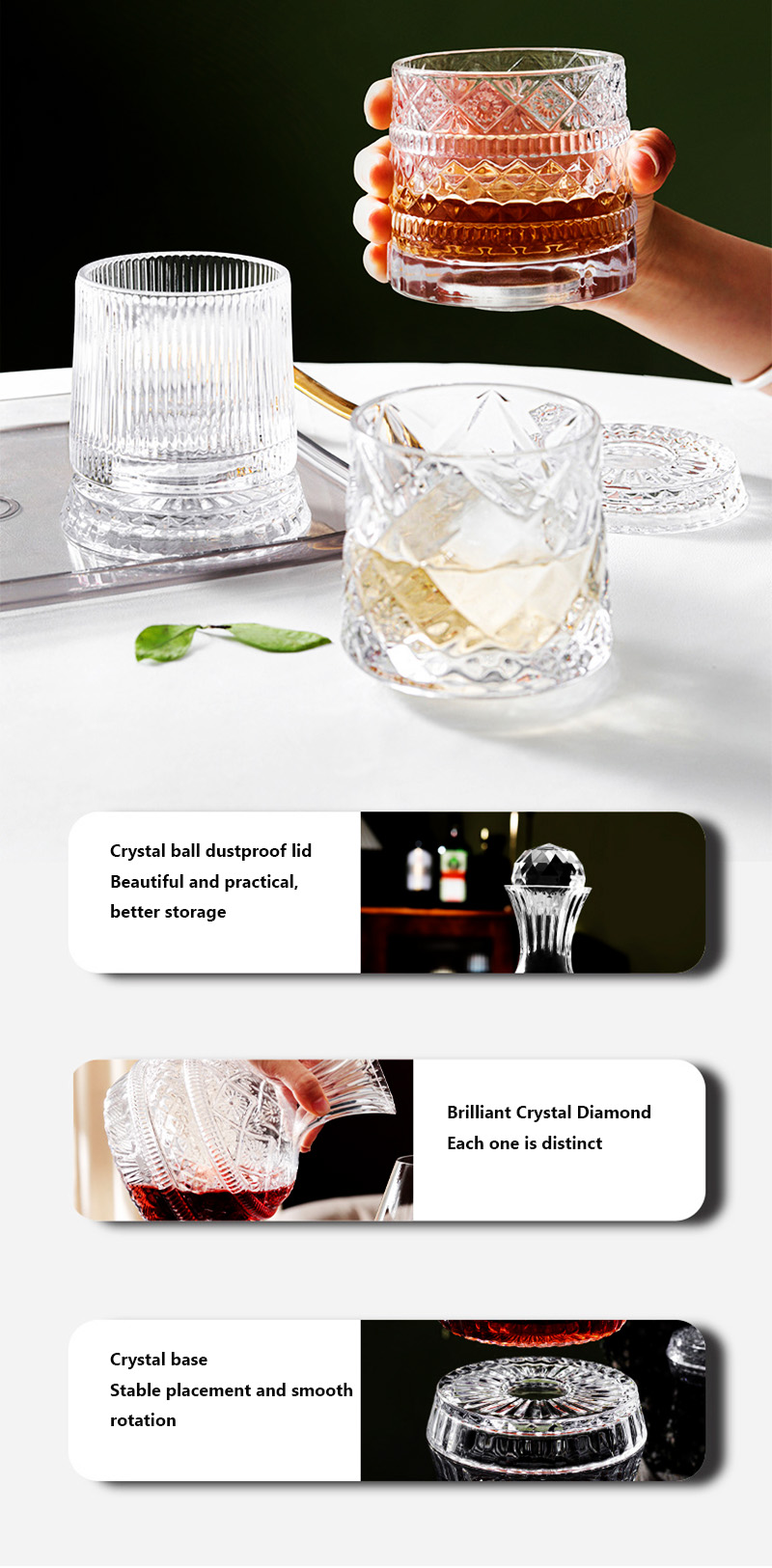 DEOUNY-Carafe à vin rotative e - Glass Decanter Whiskey avis et prix