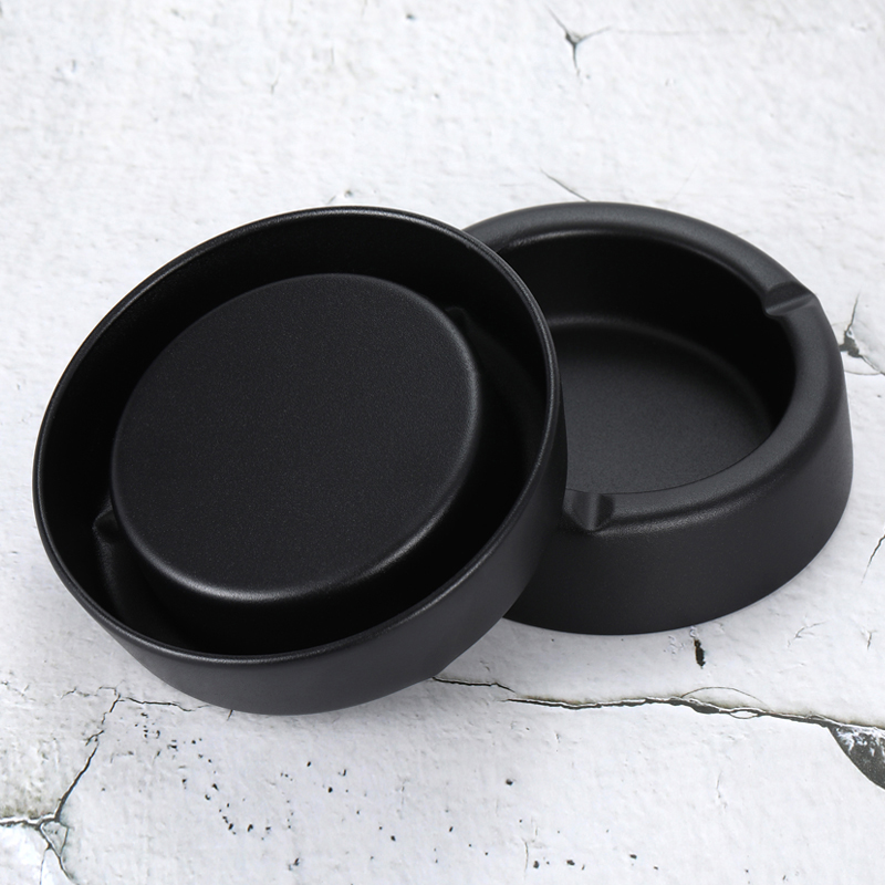 Cendrier rond en métal noir en - Personalized Engraved Gift avis et prix